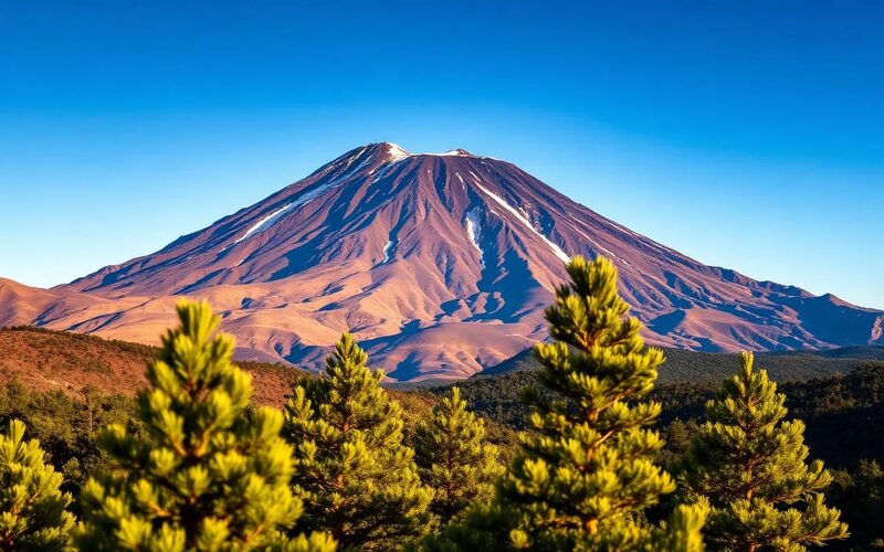 Teide-Nationalpark auf Teneriffa mit schneebedecktem Gipfel und Vulkanlandschaft
