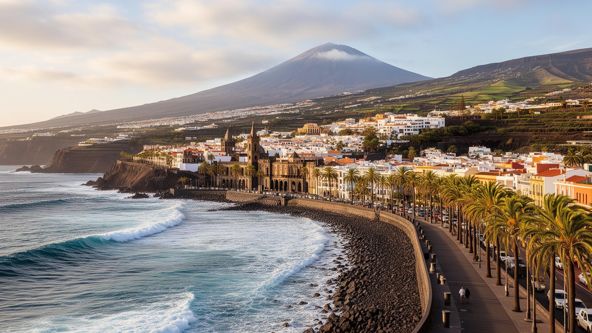 Puerto de la Cruz auf Teneriffa mit Küste, Promenade und grünem Norden