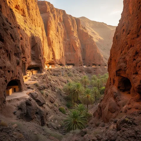 Illustratives Reisemotiv zu Barranco de Guayadeque auf Gran Canaria