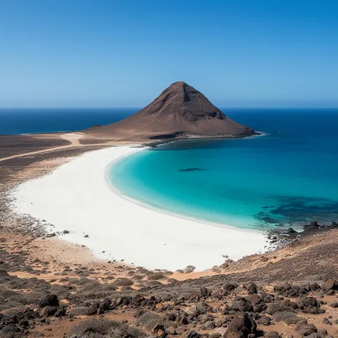 Illustratives Reisemotiv zu Playa de las Conchas auf La Graciosa