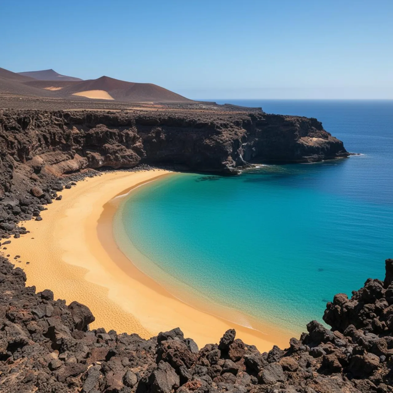 Illustratives Reisemotiv zu Playa de Papagayo auf Lanzarote