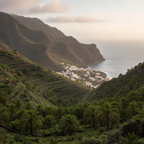 Illustratives Reisemotiv zu Valle Gran Rey auf La Gomera